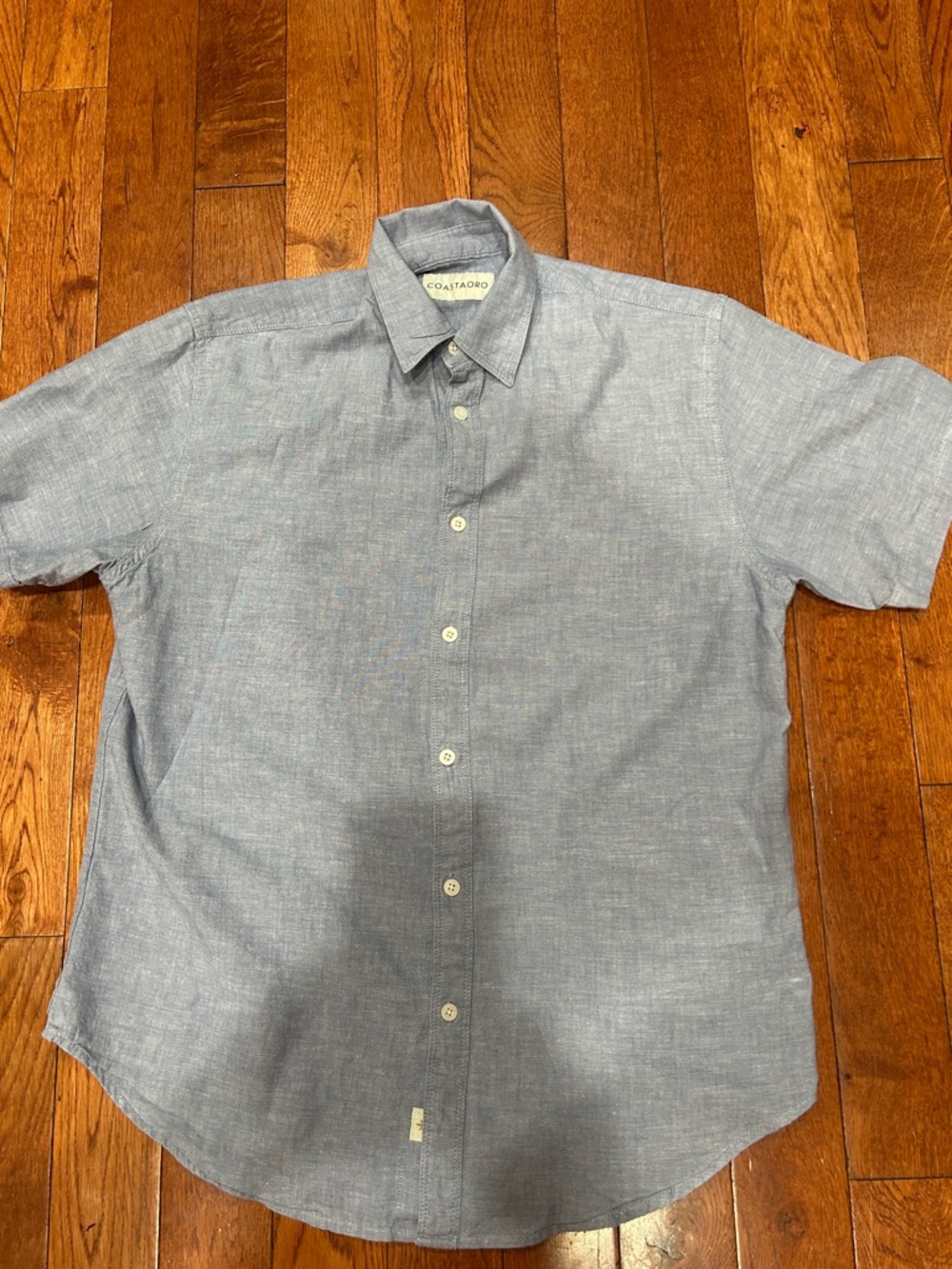 Men's Short-Sleeve Button-Down Shirt - Heather Blue